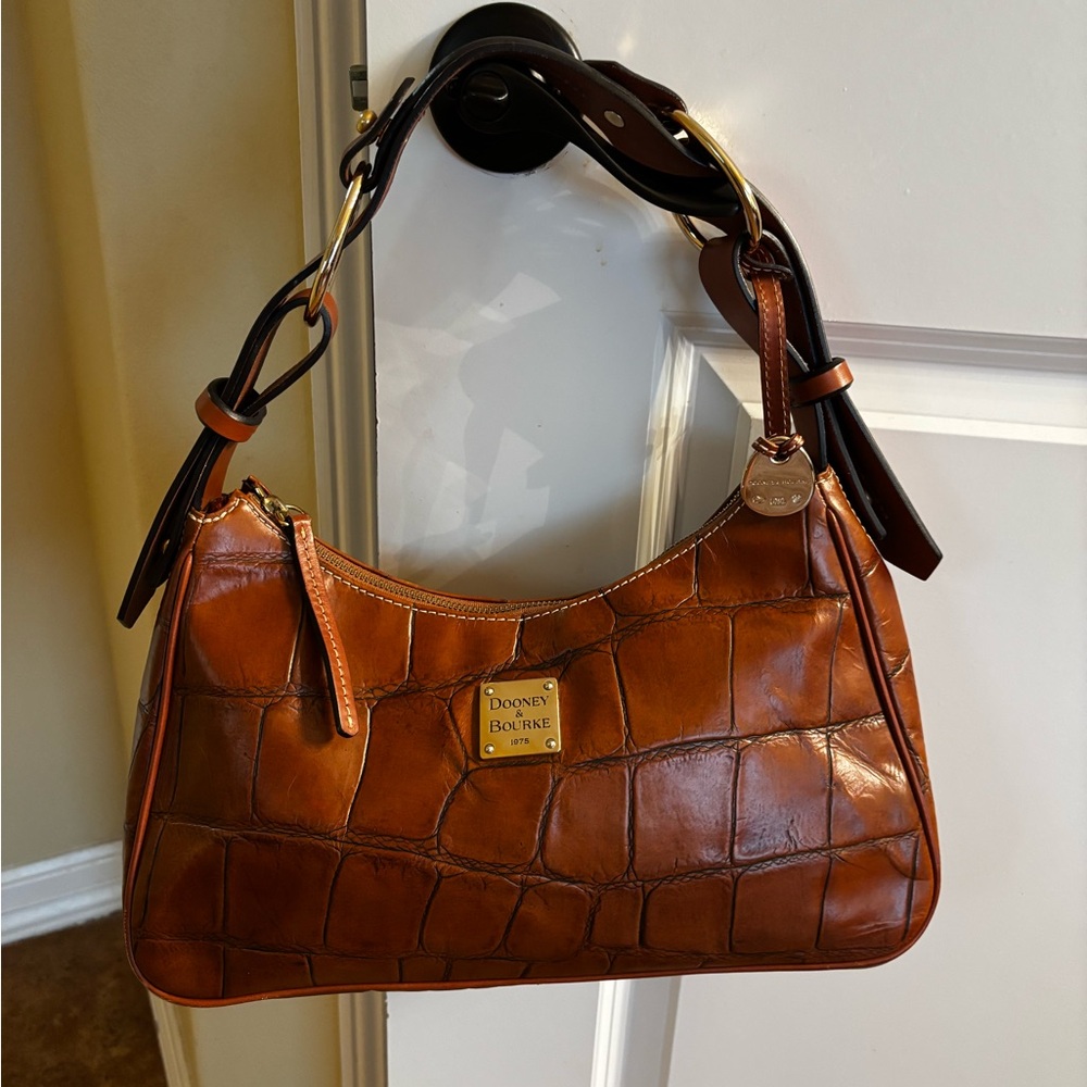 Dooney & Bourke Brown Leather Shoulder Bag - Picture 4 of 6